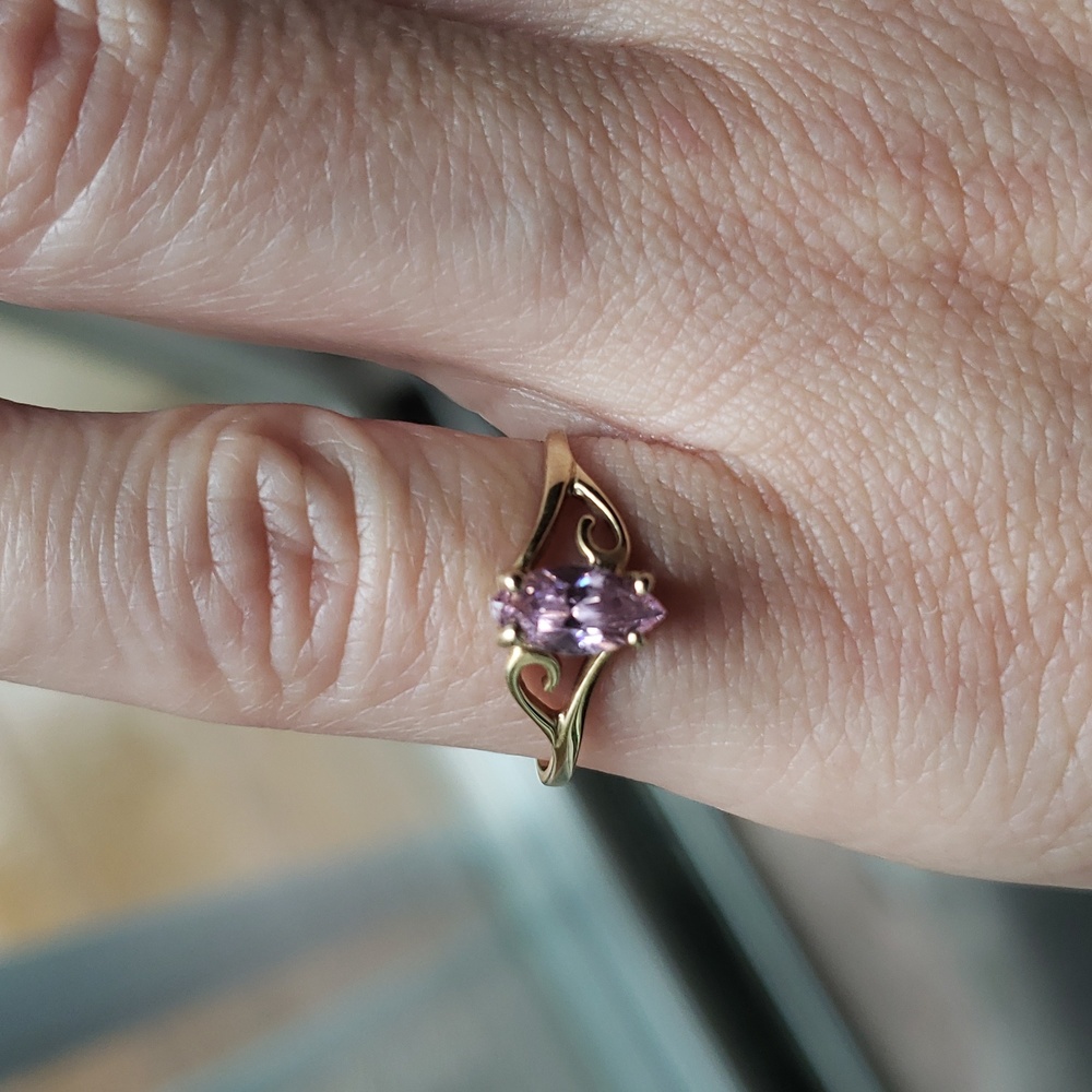 Pink crystal ring
